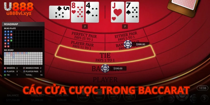 Luật Chơi Baccarat Chuẩn Cho Hội Viên Trên Nhà Cái U888 Trong luật chơi Baccarat quy định áp dụng nhiều cửa cược